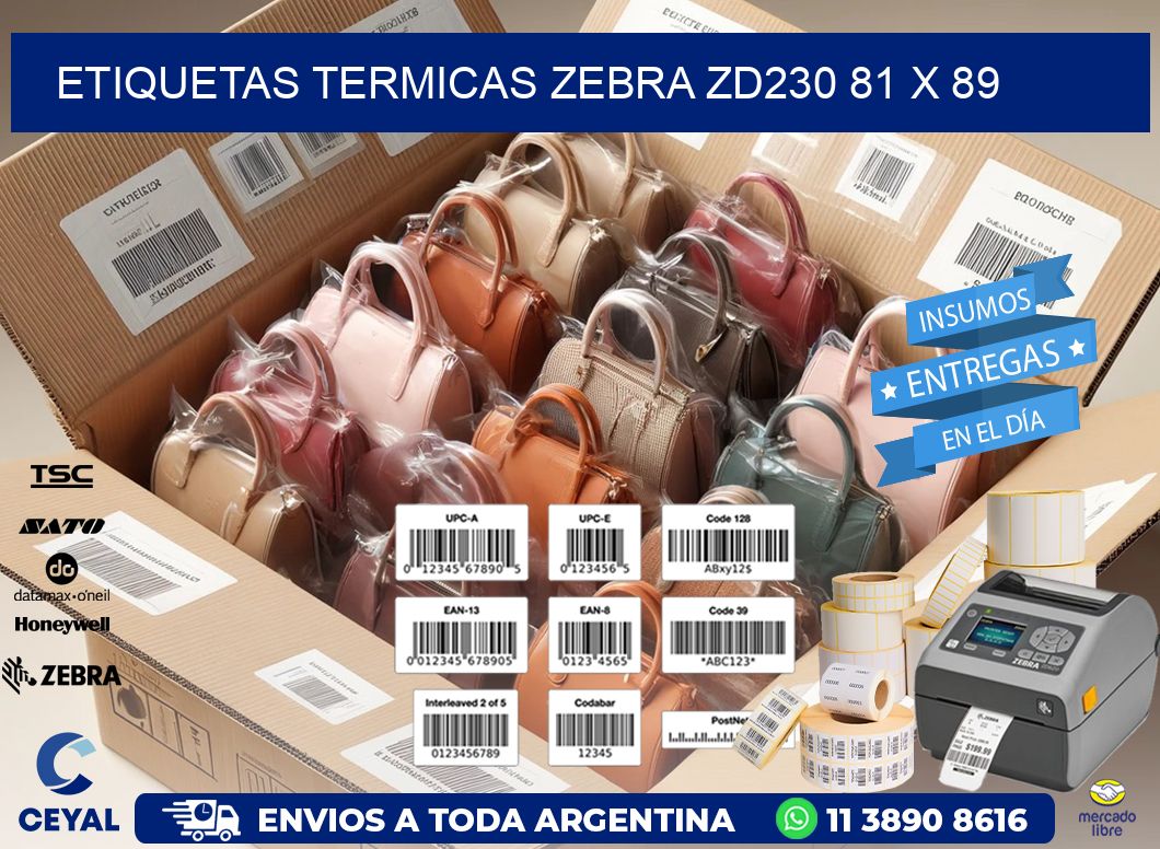 ETIQUETAS TERMICAS ZEBRA ZD230 81 x 89