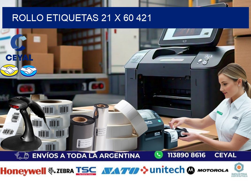 Rollo etiquetas 21 x 60 421
