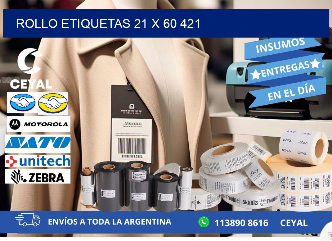 Rollo etiquetas 21 x 60 421