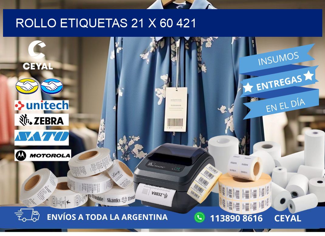 Rollo etiquetas 21 x 60 421