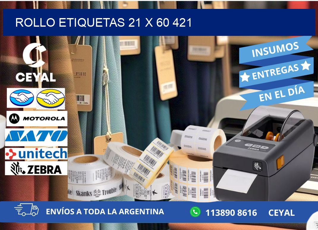 Rollo etiquetas 21 x 60 421