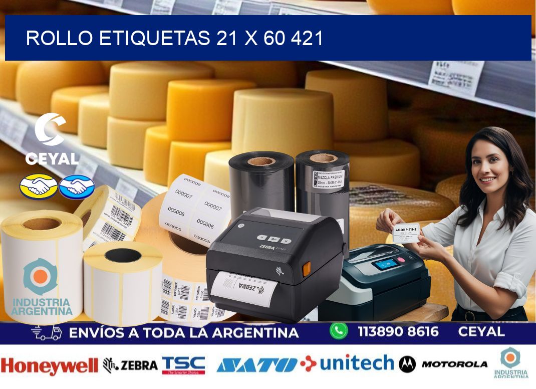 Rollo etiquetas 21 x 60 421