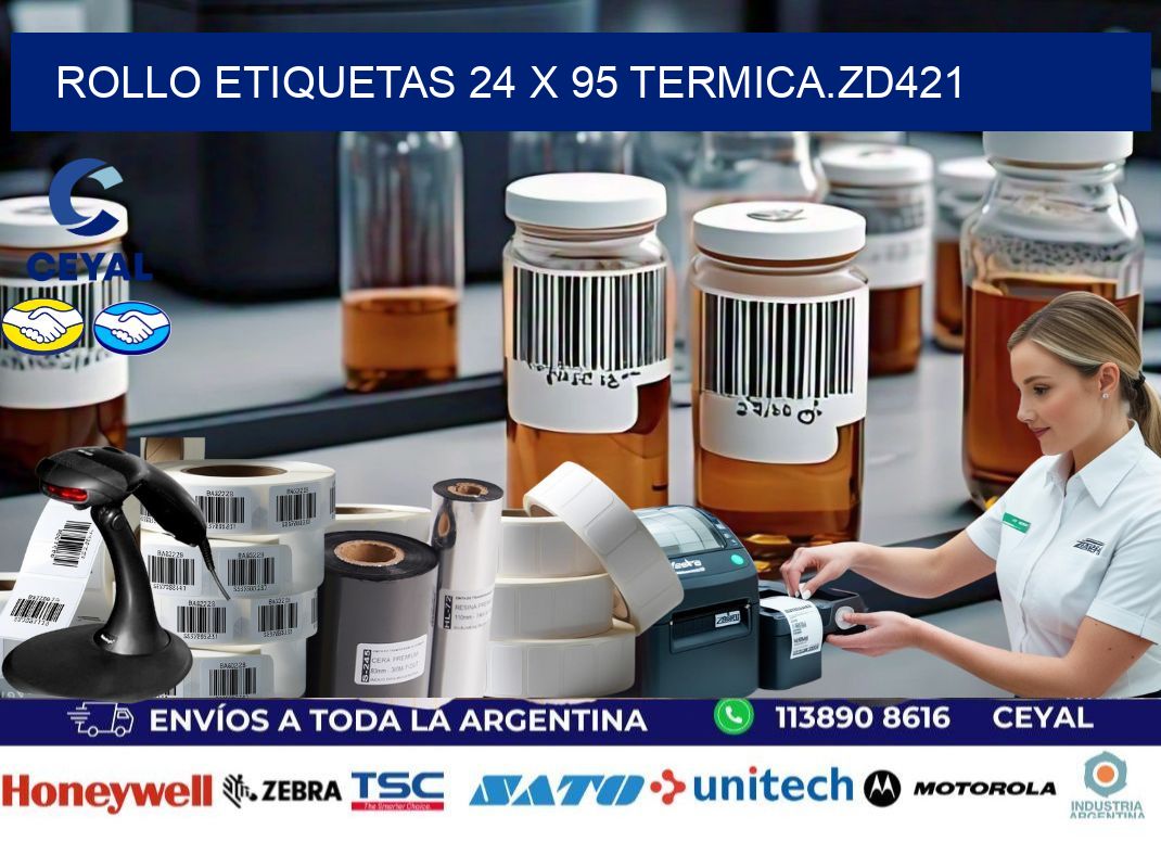 Rollo etiquetas 24 x 95 termica.zd421