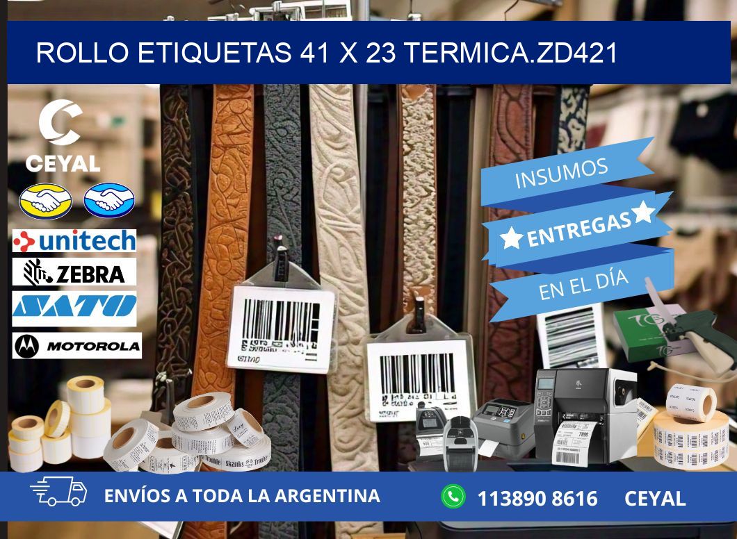 Rollo etiquetas 41 x 23 termica.zd421