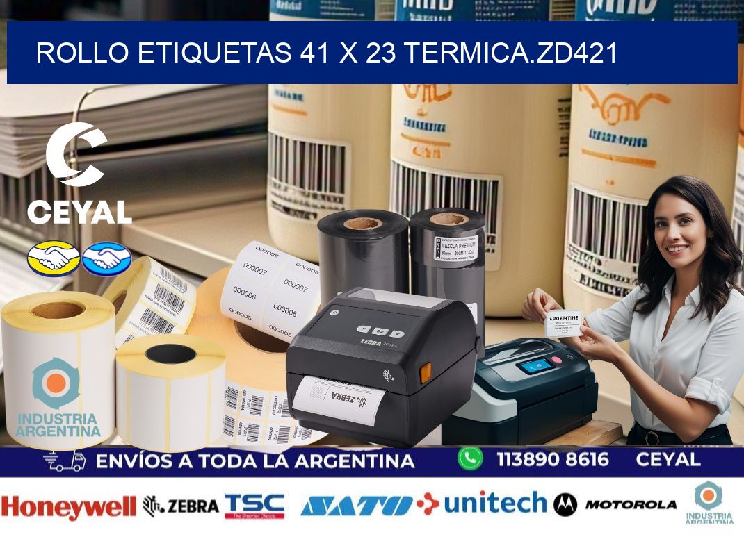 Rollo etiquetas 41 x 23 termica.zd421