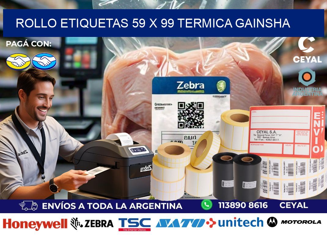 Rollo etiquetas 59 x 99 termica gainsha
