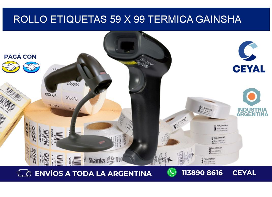 Rollo etiquetas 59 x 99 termica gainsha