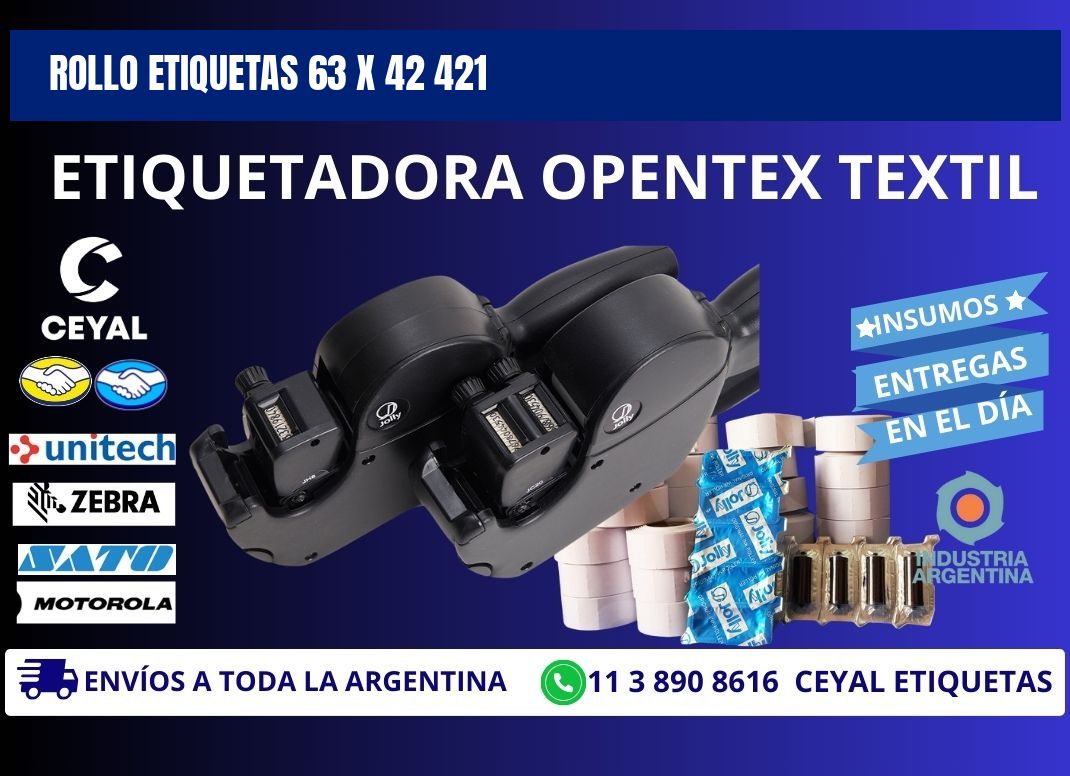 Rollo etiquetas 63 x 42 421