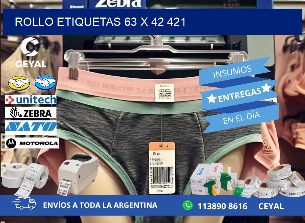 Rollo etiquetas 63 x 42 421