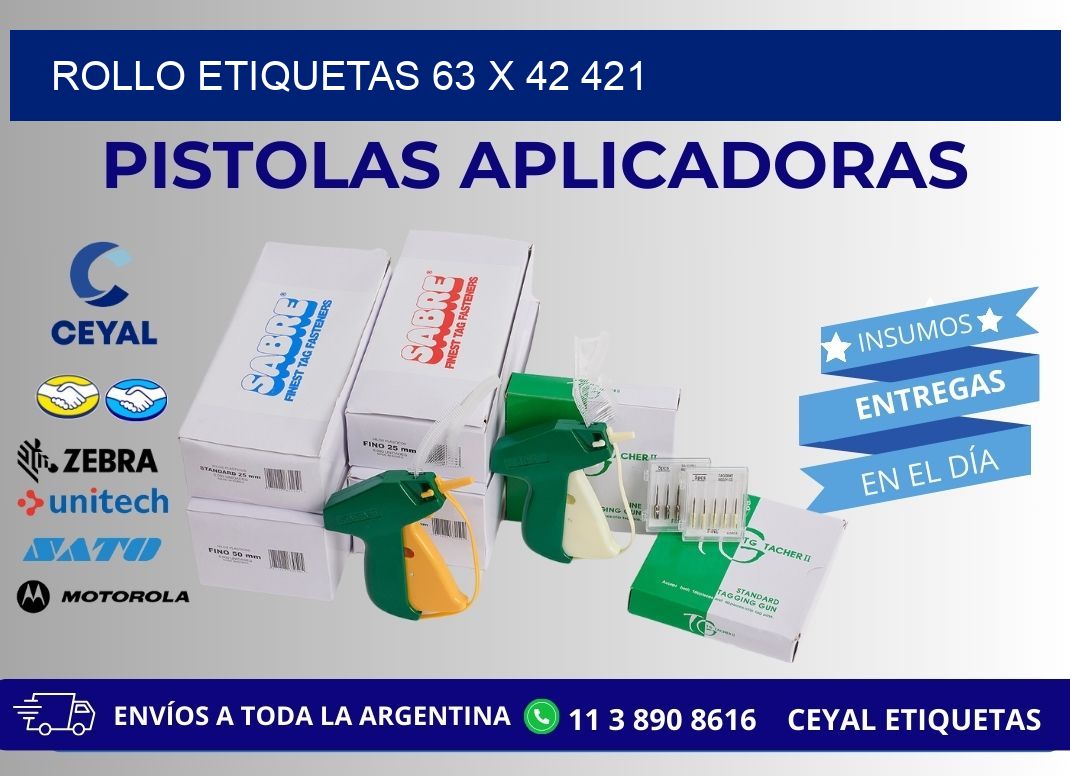 Rollo etiquetas 63 x 42 421