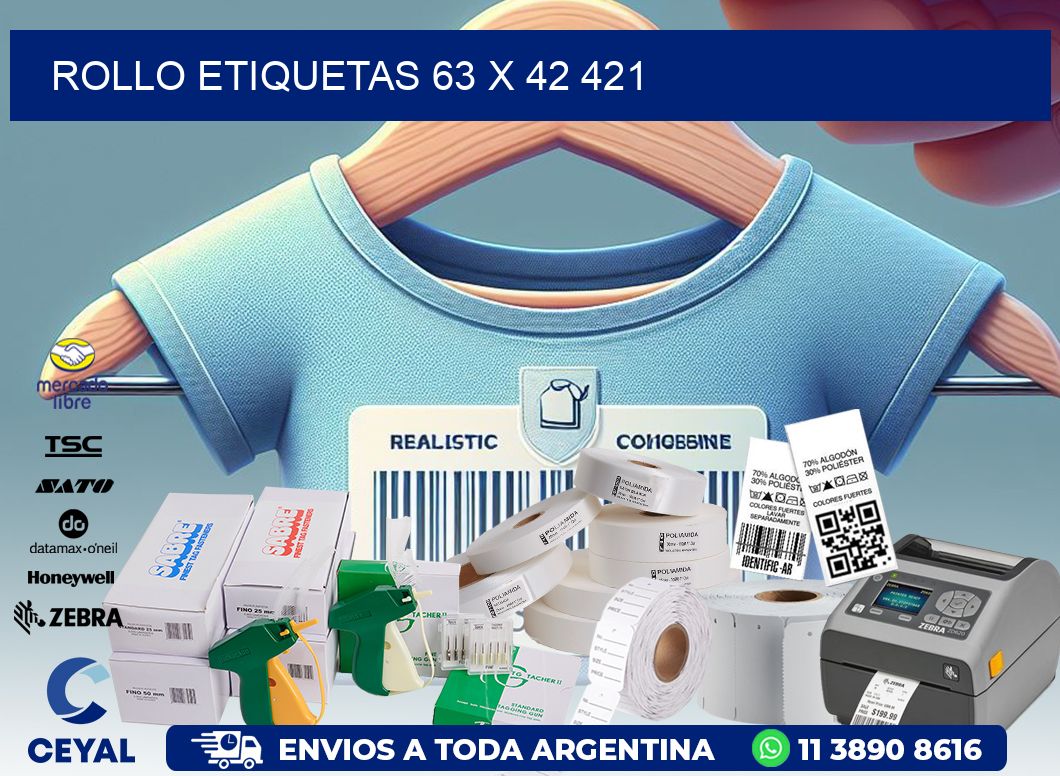 Rollo etiquetas 63 x 42 421