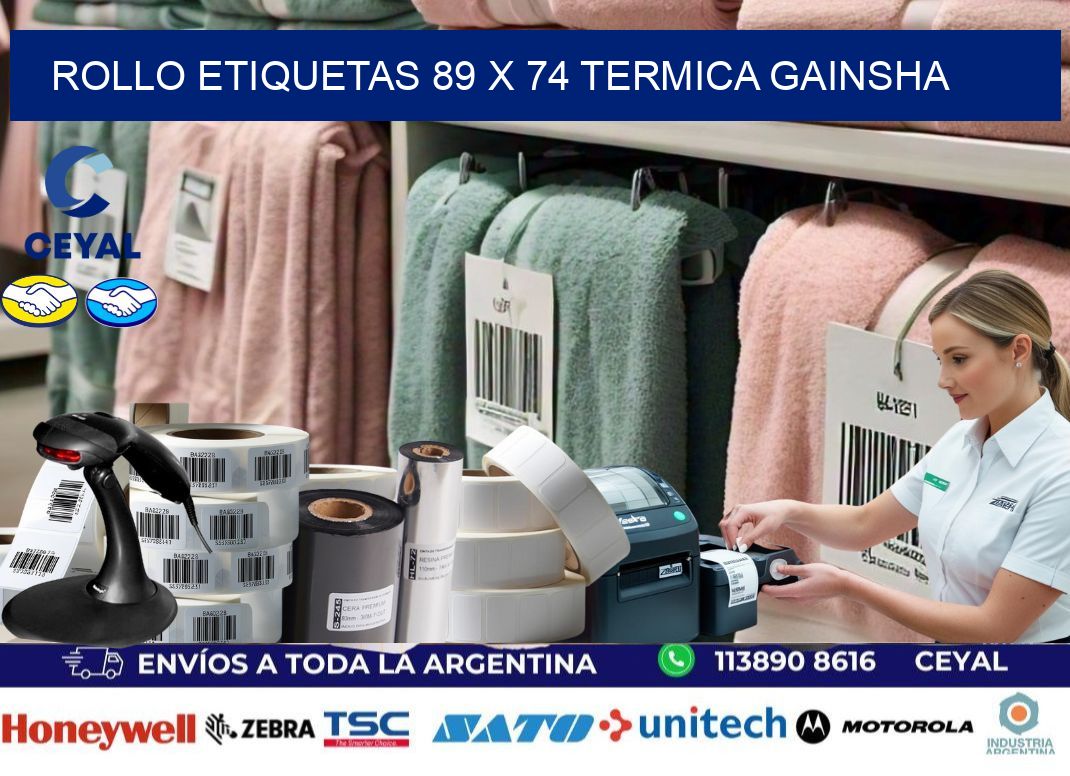 Rollo etiquetas 89 x 74 termica gainsha