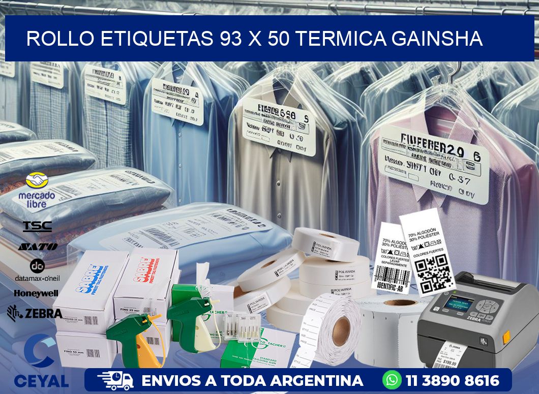 Rollo etiquetas 93 x 50 termica gainsha