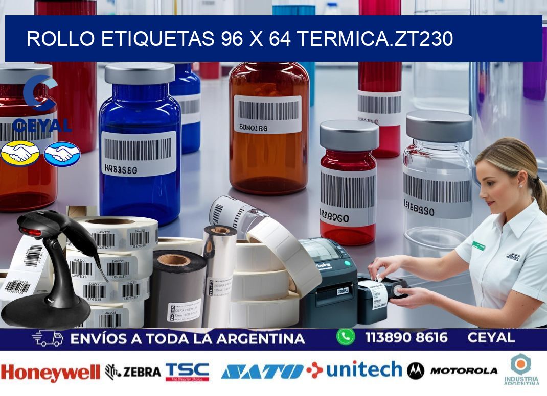 Rollo etiquetas 96 x 64 termica.zt230