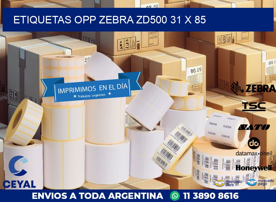ETIQUETAS OPP ZEBRA ZD500 31 x 85