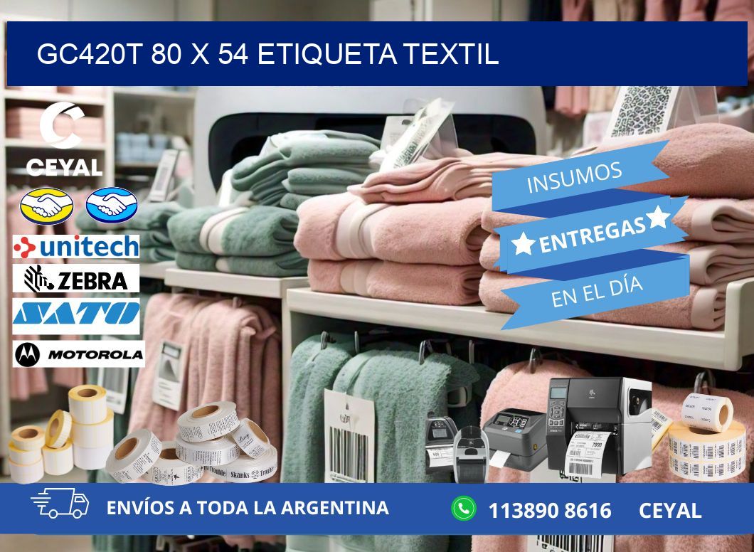 GC420T 80 x 54 ETIQUETA TEXTIL