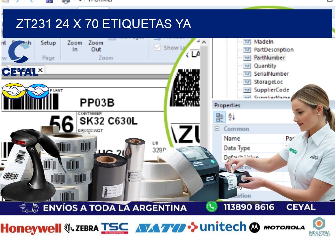 ZT231 24 x 70 ETIQUETAS YA