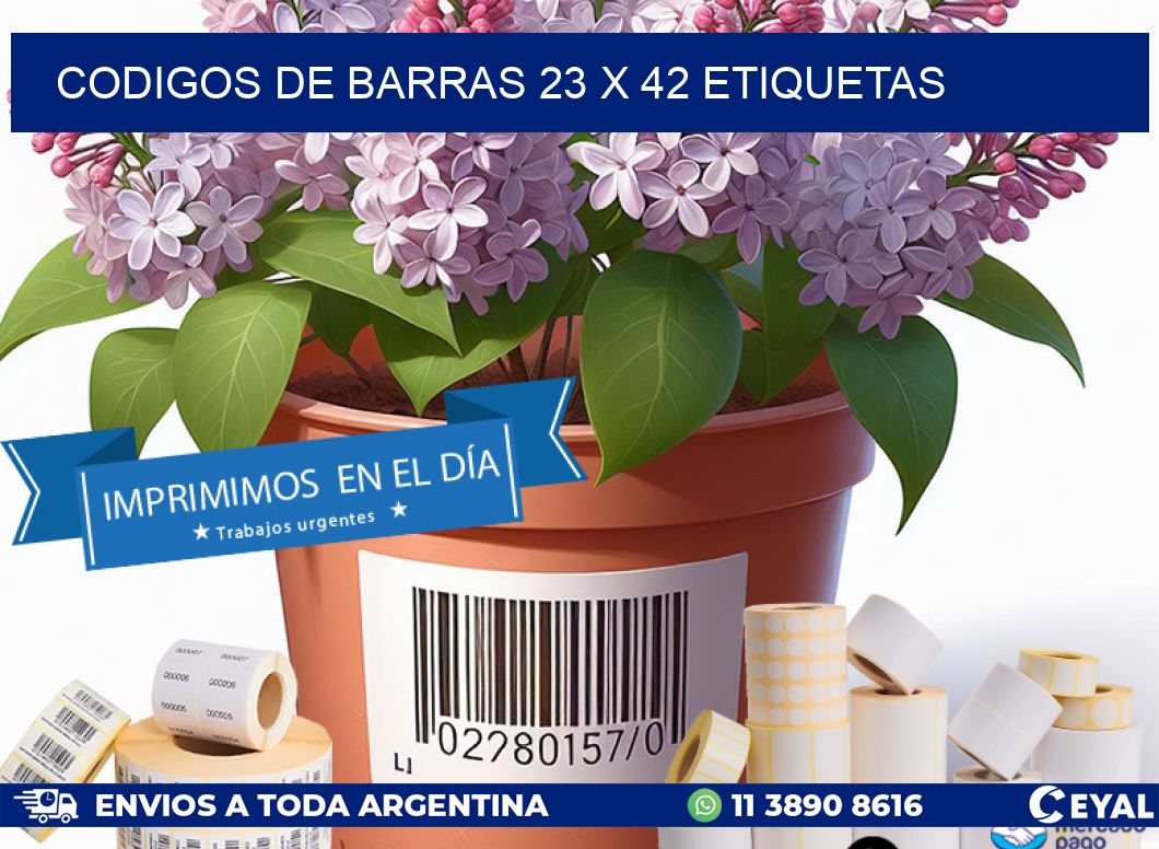 codigos de barras 23 x 42 etiquetas