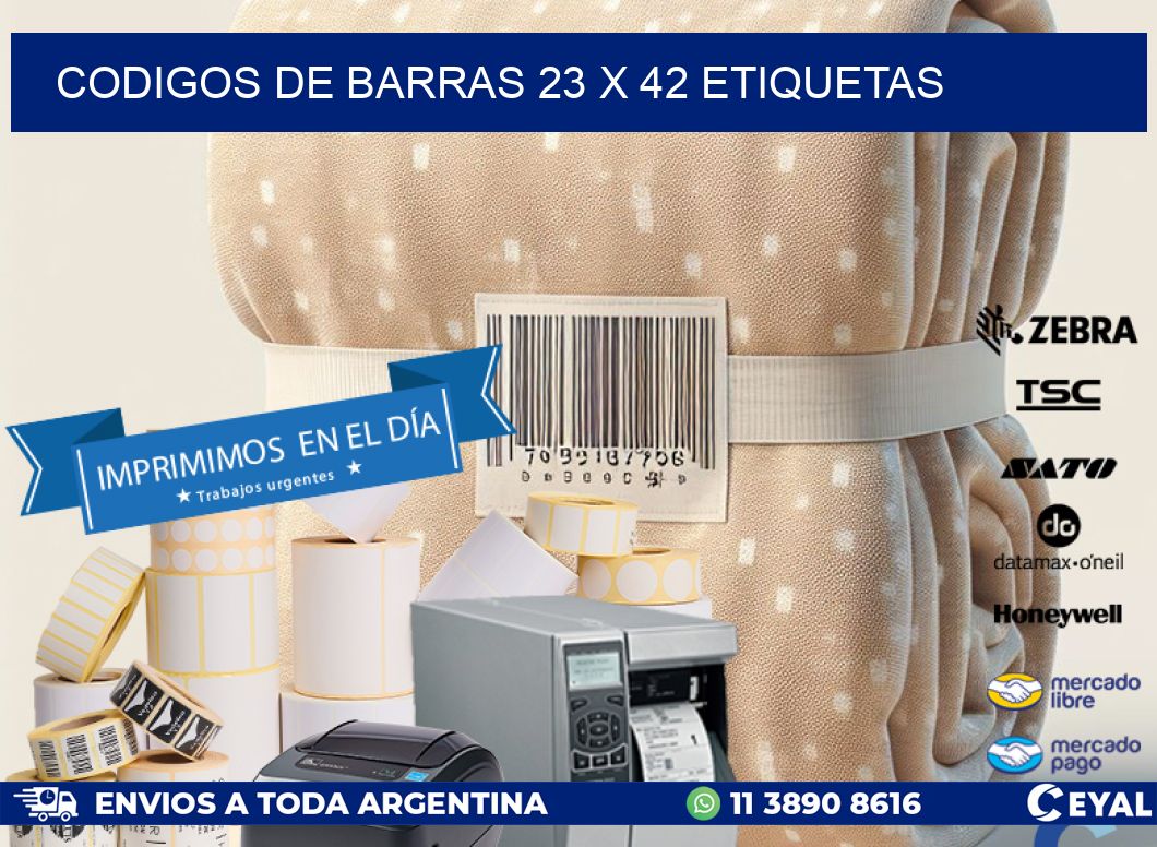 codigos de barras 23 x 42 etiquetas