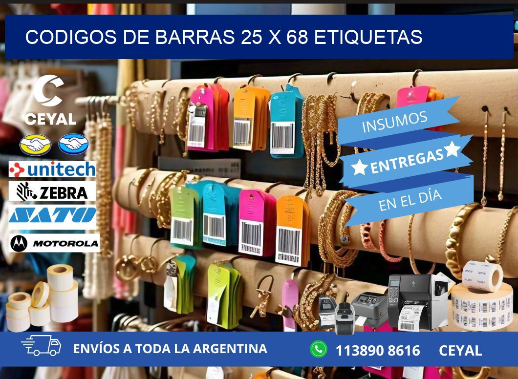 codigos de barras 25 x 68 etiquetas