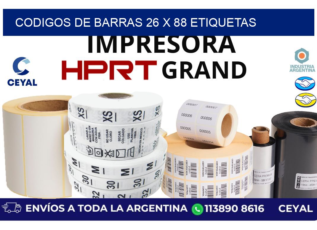 codigos de barras 26 x 88 etiquetas