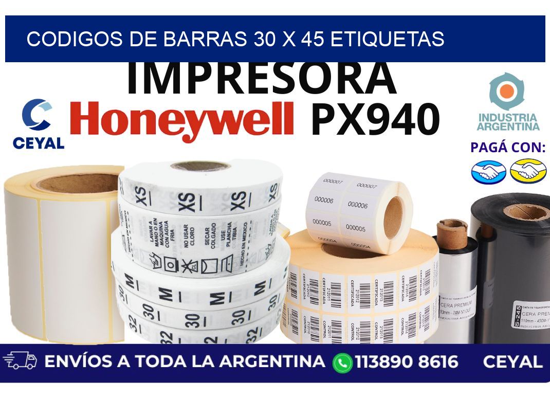 codigos de barras 30 x 45 etiquetas