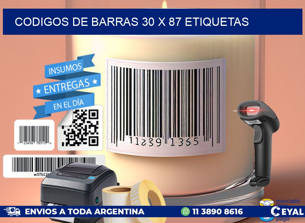 codigos de barras 30 x 87 etiquetas
