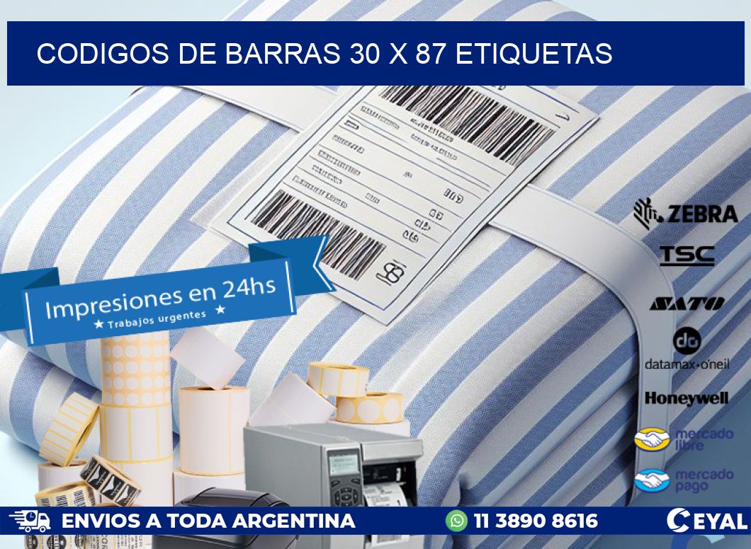 codigos de barras 30 x 87 etiquetas