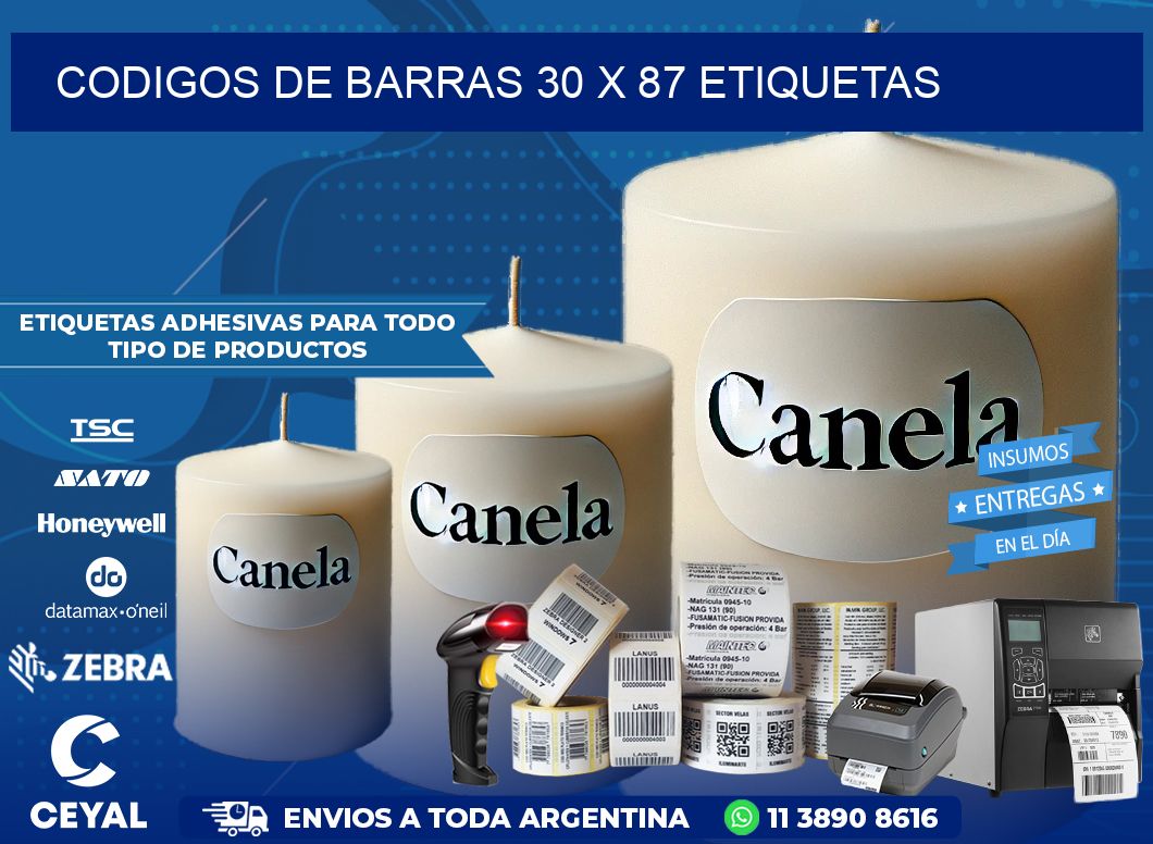 codigos de barras 30 x 87 etiquetas