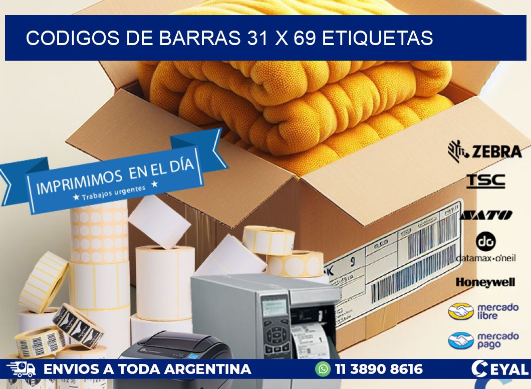 codigos de barras 31 x 69 etiquetas