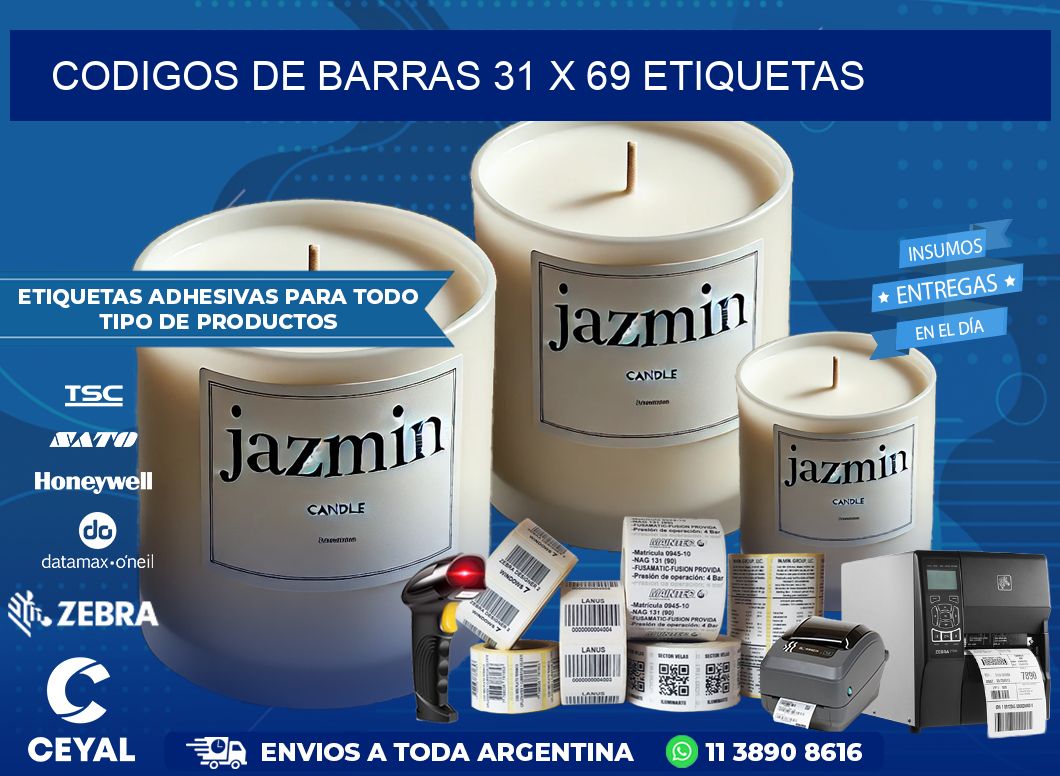 codigos de barras 31 x 69 etiquetas