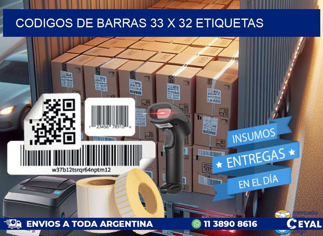 codigos de barras 33 x 32 etiquetas