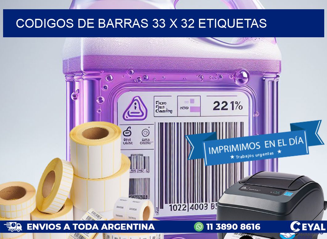 codigos de barras 33 x 32 etiquetas