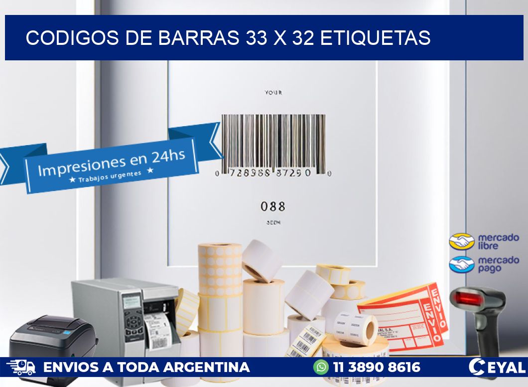 codigos de barras 33 x 32 etiquetas
