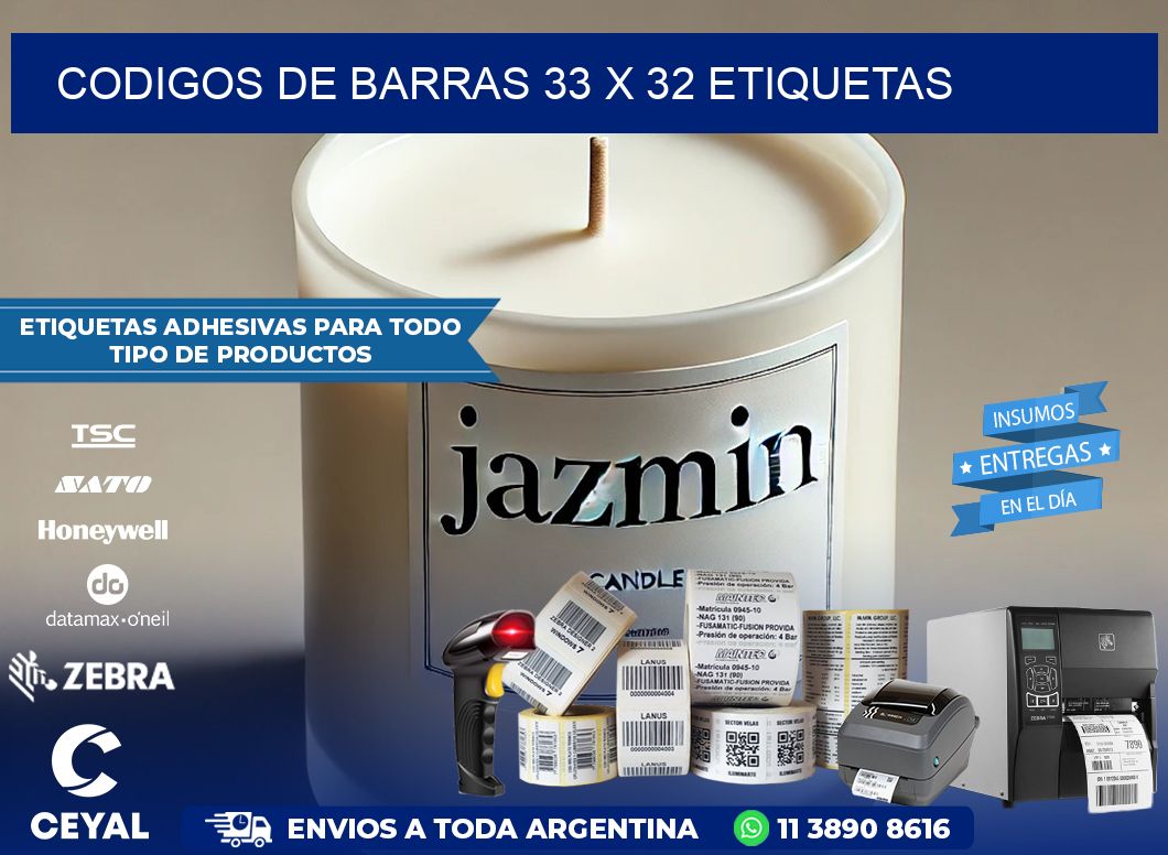 codigos de barras 33 x 32 etiquetas