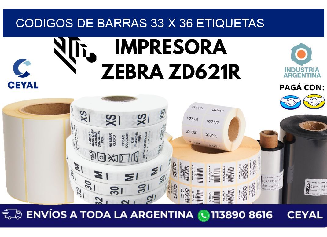 codigos de barras 33 x 36 etiquetas
