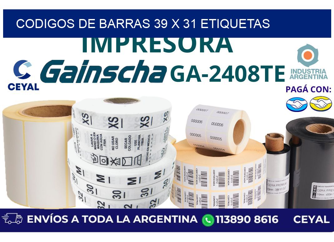 codigos de barras 39 x 31 etiquetas