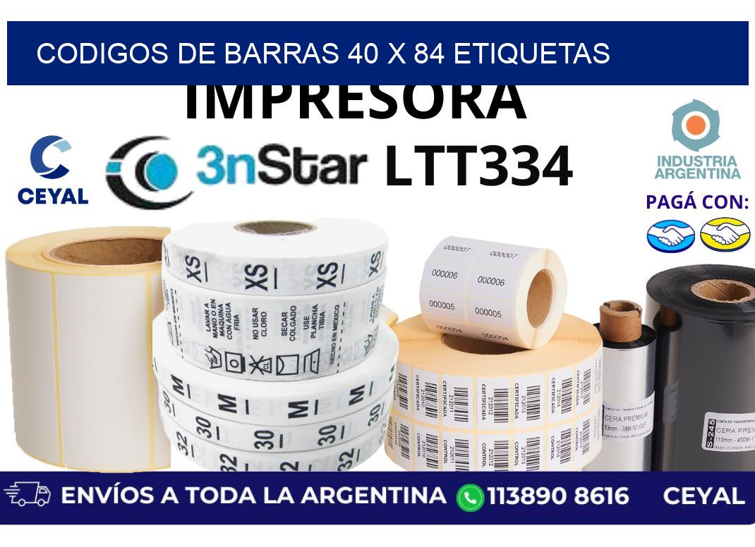 codigos de barras 40 x 84 etiquetas