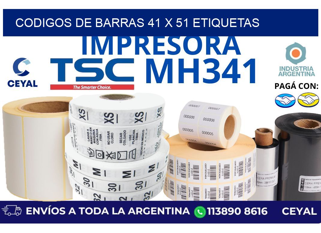 codigos de barras 41 x 51 etiquetas