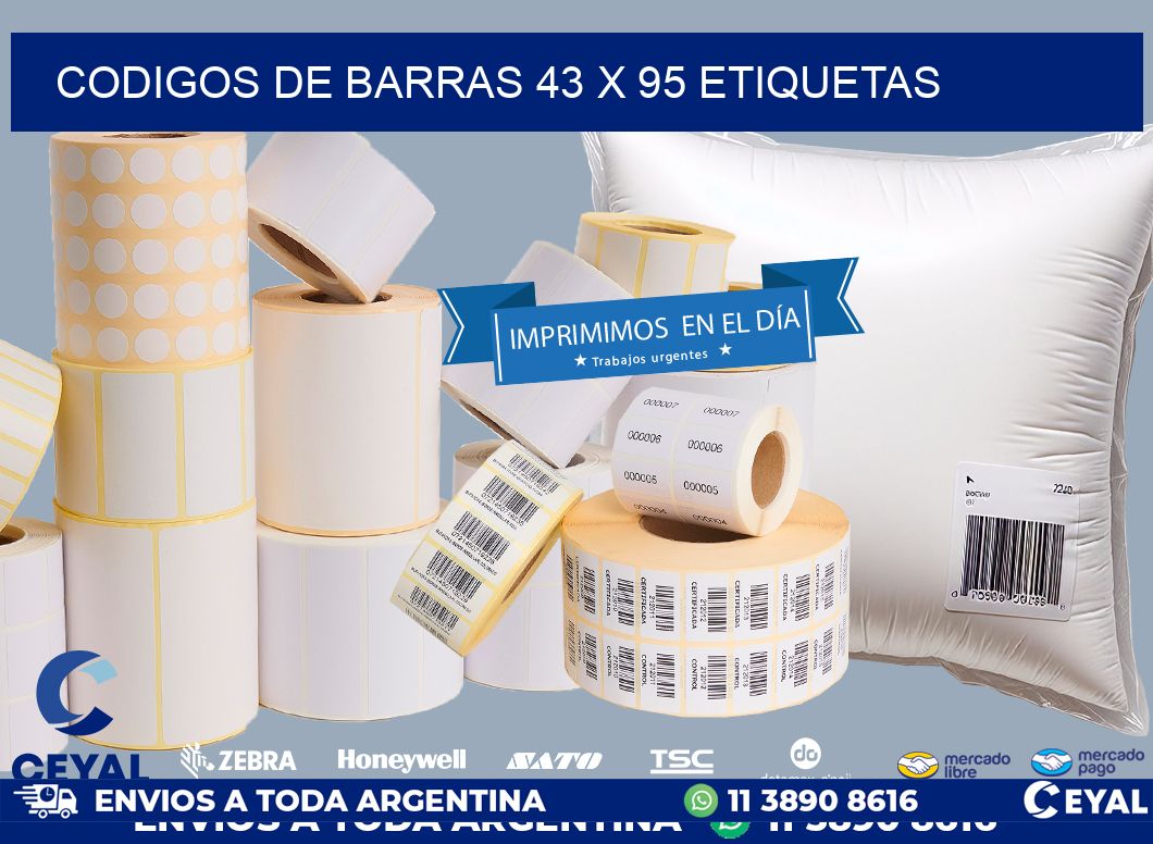 codigos de barras 43 x 95 etiquetas