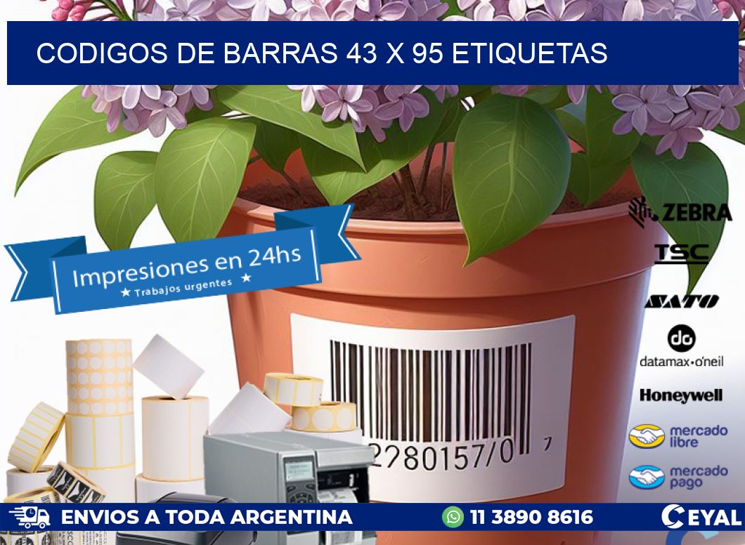 codigos de barras 43 x 95 etiquetas