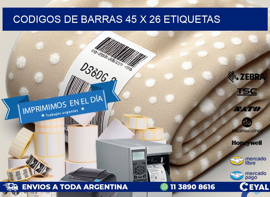 codigos de barras 45 x 26 etiquetas