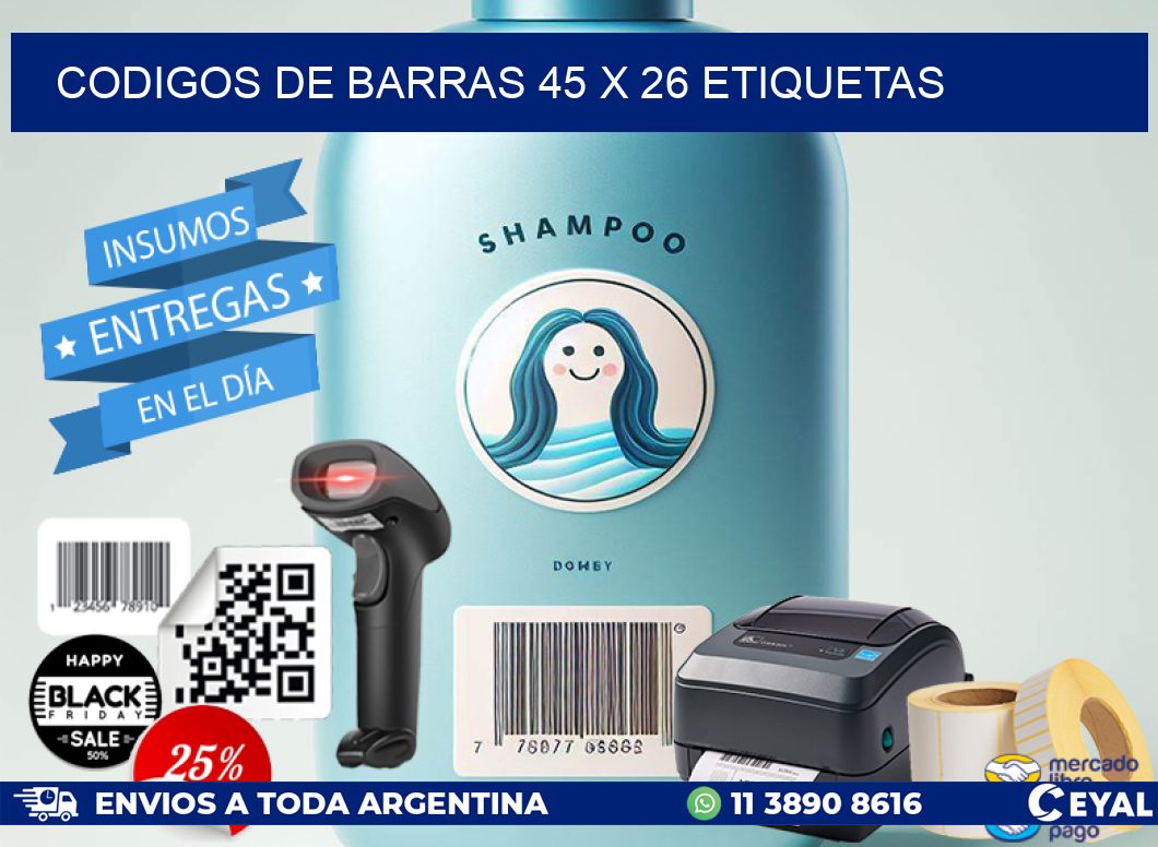 codigos de barras 45 x 26 etiquetas