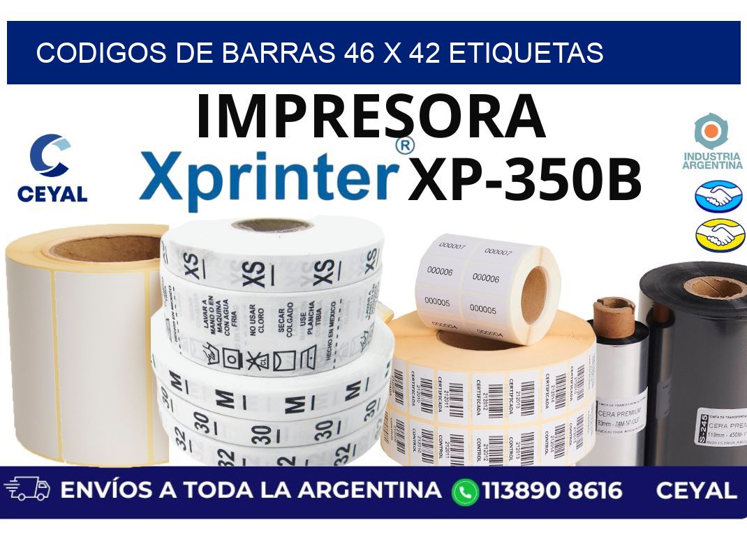 codigos de barras 46 x 42 etiquetas
