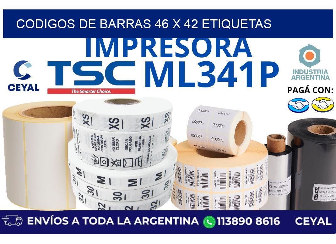 codigos de barras 46 x 42 etiquetas