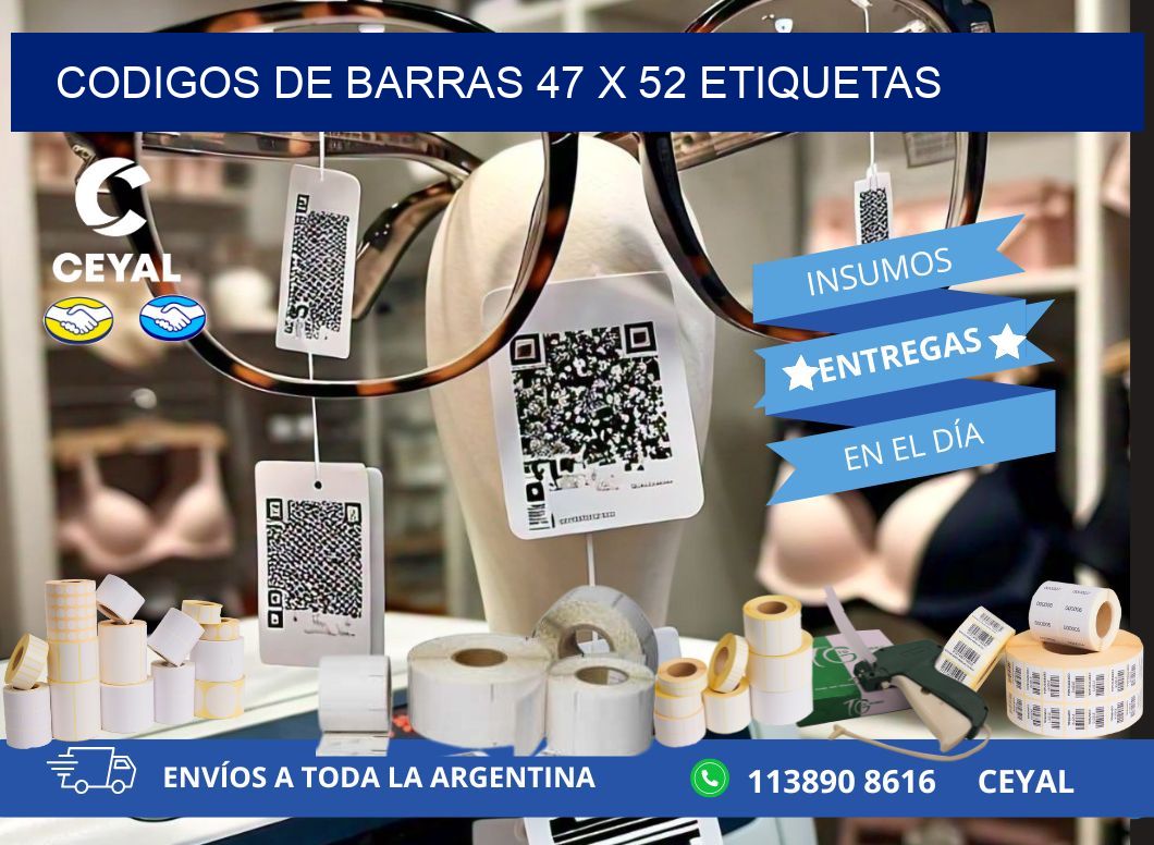 codigos de barras 47 x 52 etiquetas