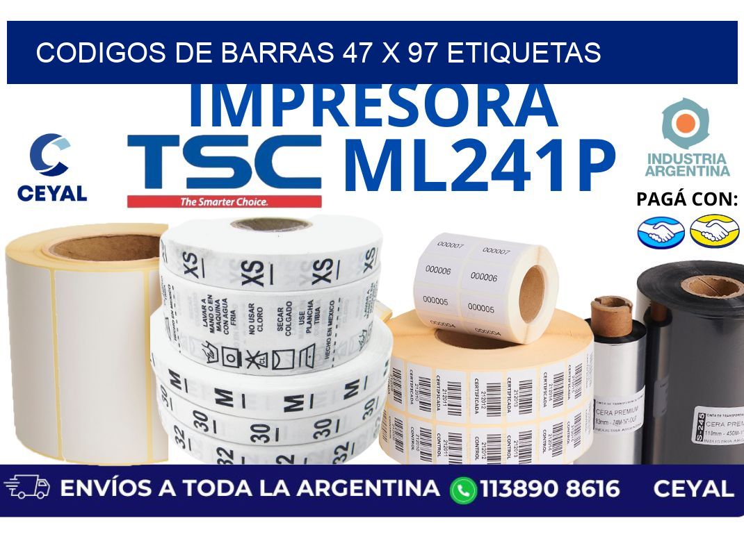 codigos de barras 47 x 97 etiquetas