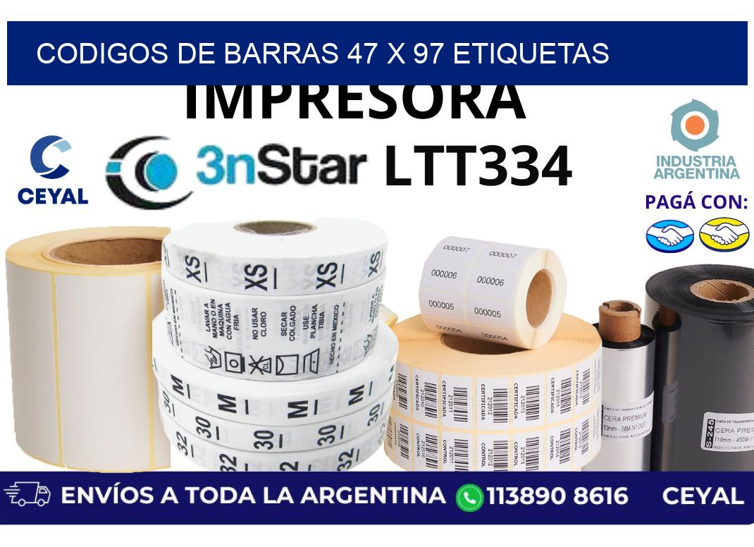 codigos de barras 47 x 97 etiquetas