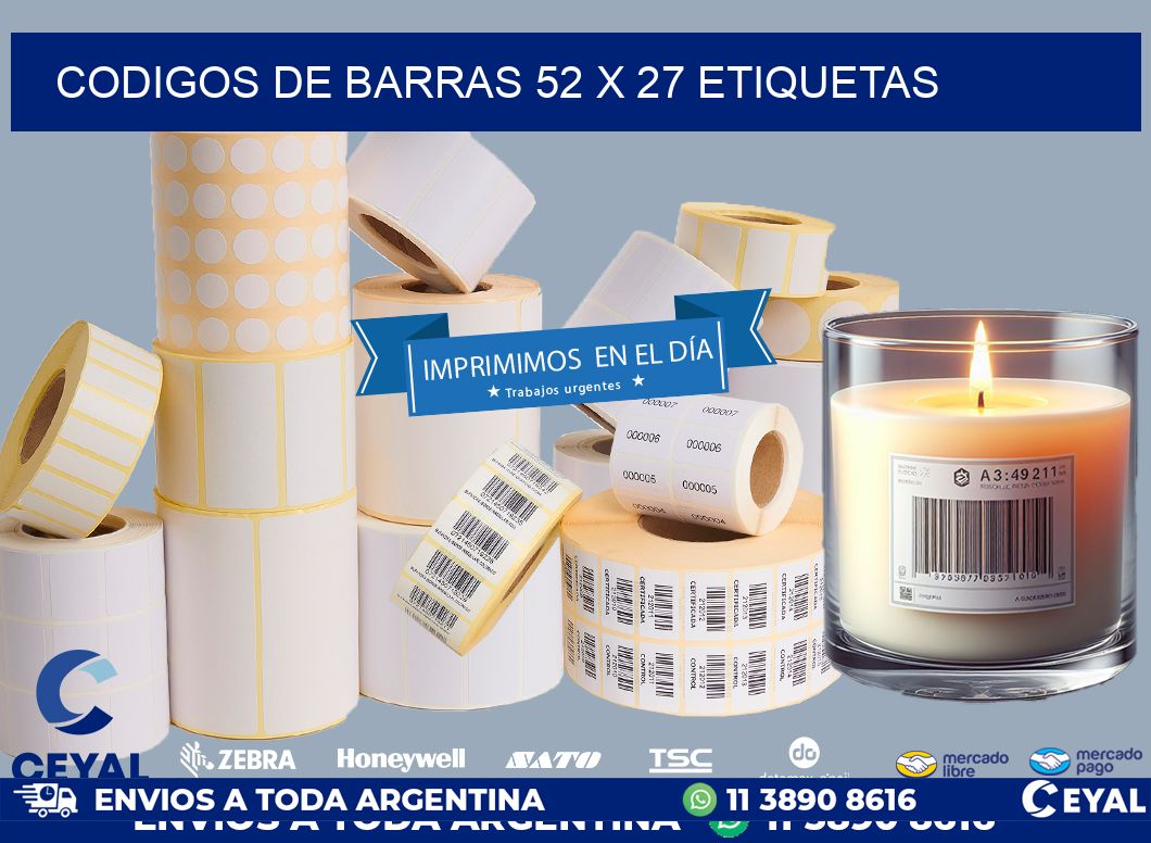 codigos de barras 52 x 27 etiquetas