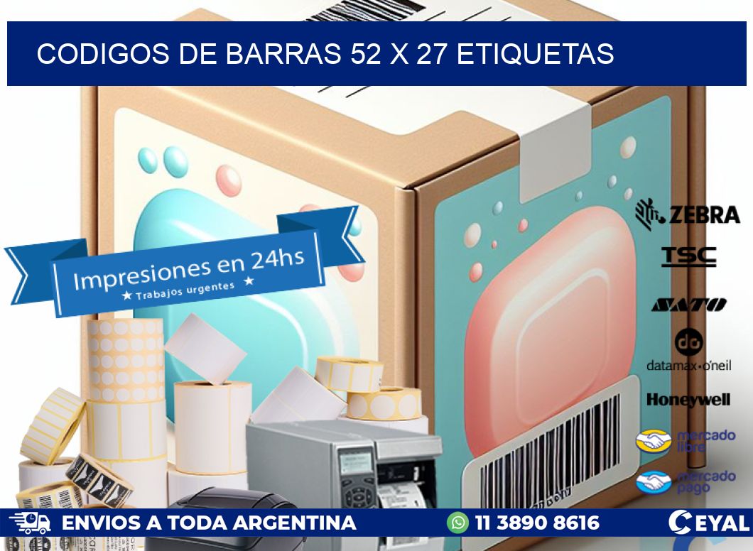 codigos de barras 52 x 27 etiquetas